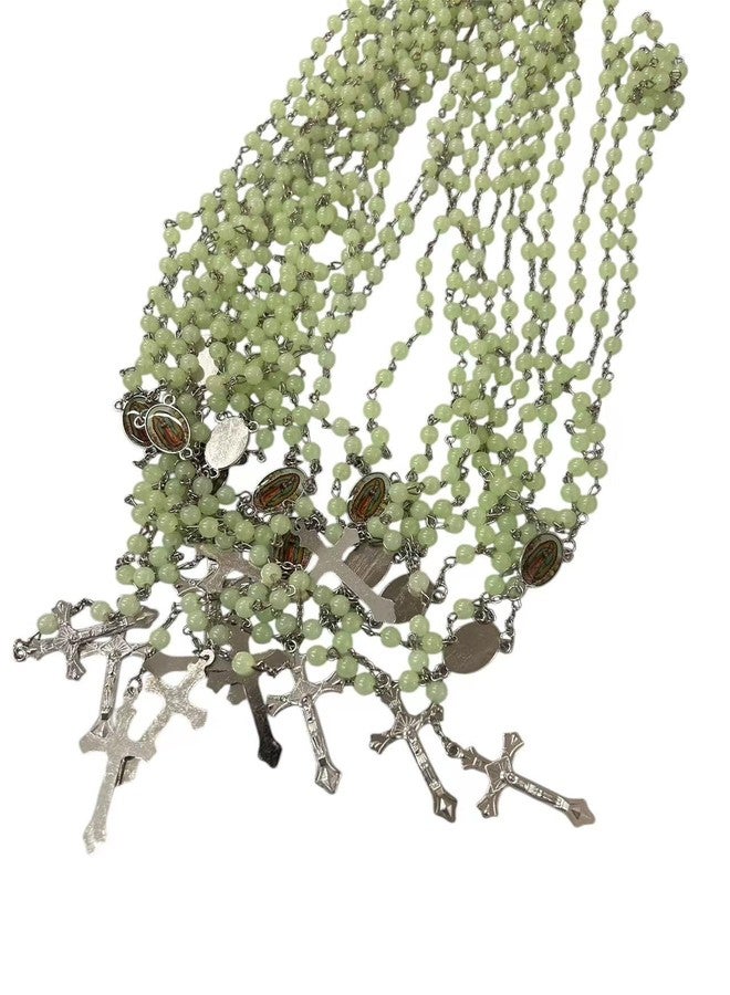 CLGIFT Set of 12 Virgin of Guadalupe (Virgen De Guadalupe) glow in dark rosary baptsim Rosary/religious favor/ 18inches drop down - Image 2